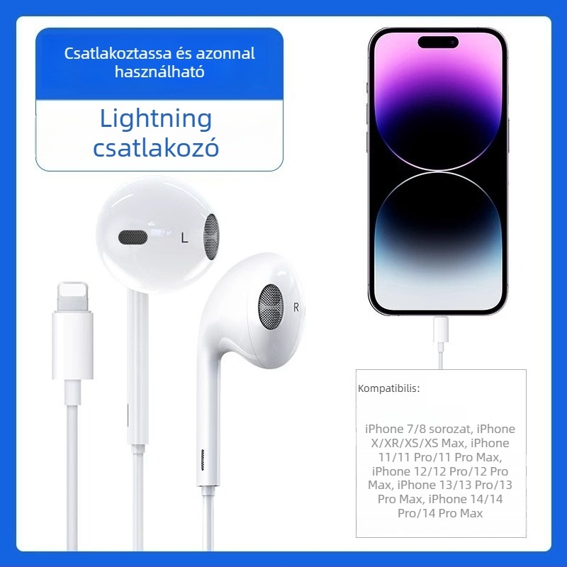 Type-C vezetékes fülhallgató Apple 7-16 Pro-hoz, In-Ear, 120 cm kábel, 110 dB érzékenység