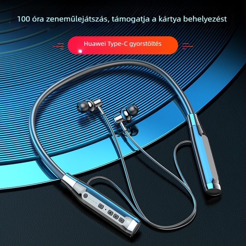 A12 Nyakpántos Bluetooth fülhallgató, Bluetooth 6.0, 10 m hatótáv, több mint 8 óra üzemidő, IPX5 vízálló, sztereó vezeték nélküli