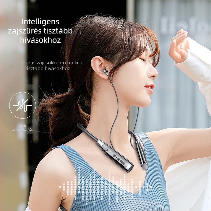 A12 Nyakpántos Bluetooth fülhallgató, Bluetooth 6.0, 10 m hatótáv, több mint 8 óra üzemidő, IPX5 vízálló, sztereó vezeték nélküli