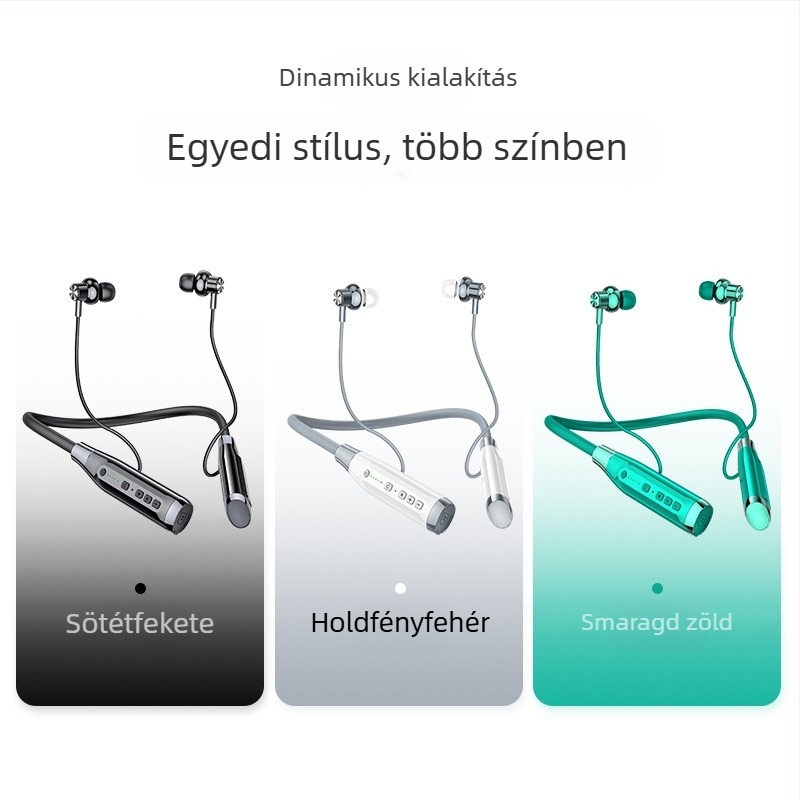 A12 Nyakpántos Bluetooth fülhallgató, Bluetooth 6.0, 10 m hatótáv, több mint 8 óra üzemidő, IPX5 vízálló, sztereó vezeték nélküli