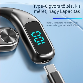 Légvezetéses Bluetooth fülhallgató – egy fülre, fülre hordozható, Bluetooth 5.5, 10 m hatótáv, >8 óra üzemidő