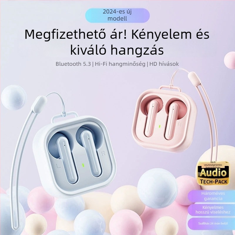 H19 Privát modell vezeték nélküli Bluetooth fülhallgató – Zajcsökkentés, Bluetooth 5.0, 5 m hatótávolság, Akár 4 óra üzemidő, Sportos stílus