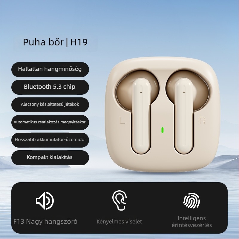 H19 Privát modell vezeték nélküli Bluetooth fülhallgató – Zajcsökkentés, Bluetooth 5.0, 5 m hatótávolság, Akár 4 óra üzemidő, Sportos stílus