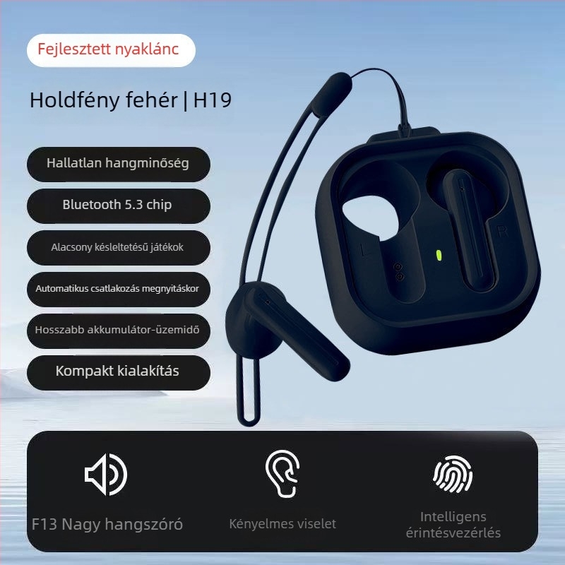 H19 Privát modell vezeték nélküli Bluetooth fülhallgató – Zajcsökkentés, Bluetooth 5.0, 5 m hatótávolság, Akár 4 óra üzemidő, Sportos stílus