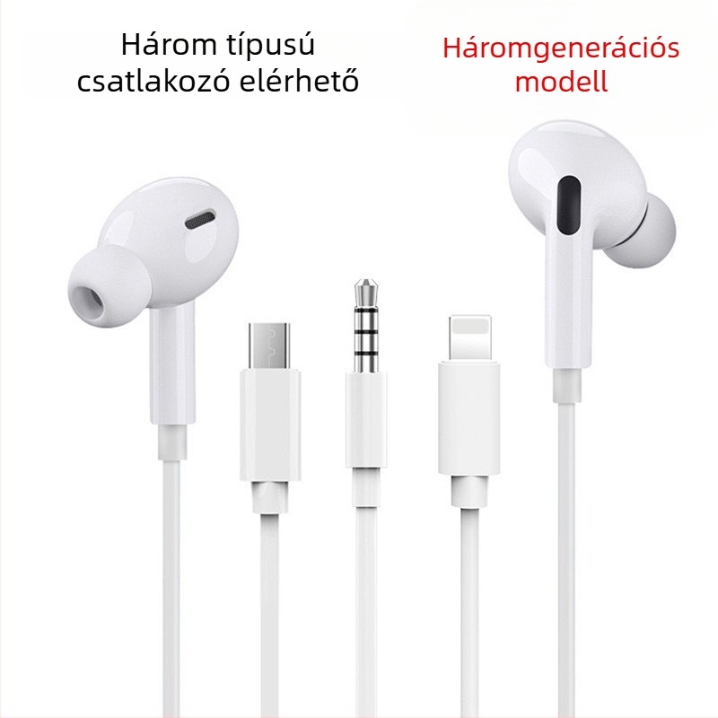 3,5 mm-es USB-C adapter Apple vezetékes fülhallgatókhoz (2. és 3. generáció) – Android-kompatibilis, in-ear dizájn