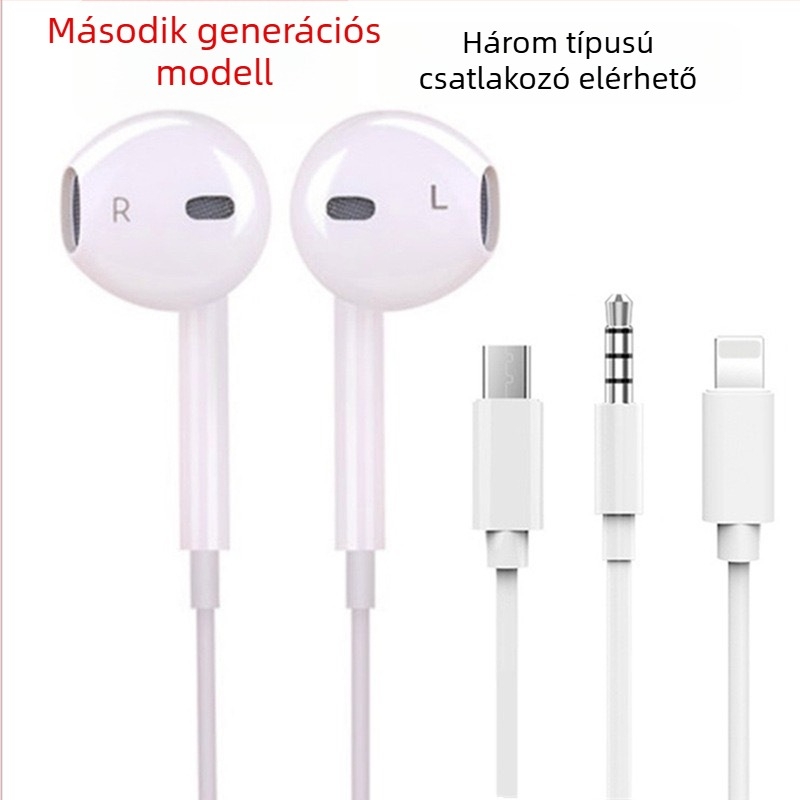 3,5 mm-es USB-C adapter Apple vezetékes fülhallgatókhoz (2. és 3. generáció) – Android-kompatibilis, in-ear dizájn
