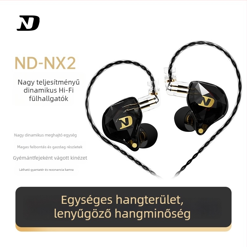 In-ear vezetékes fülhallgató cserélhető kábelekkel, mikrofon, 3,5 mm L-formájú csatlakozó, 10 mm meghajtó, 20–40000 Hz, 1,25 m kábel