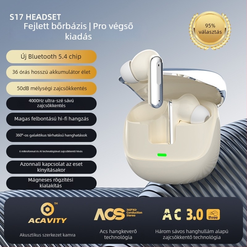 In-Ear Bluetooth fülhallgató zajszűrővel, sportos, 0-4 óra üzemidő, 10 m hatótávolság