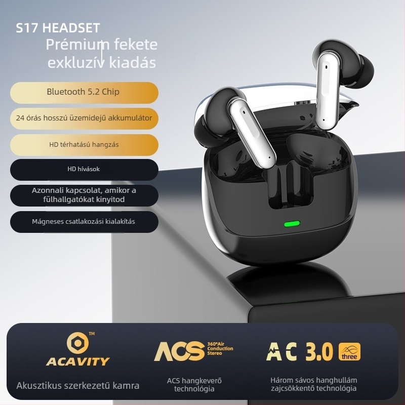 In-Ear Bluetooth fülhallgató zajszűrővel, sportos, 0-4 óra üzemidő, 10 m hatótávolság