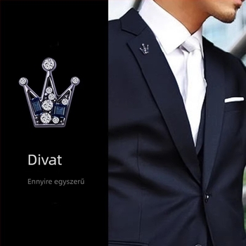 Gallértű – Korona alakú, vintage ötvözet, elektroplakolt felület, beépített mesterséges kövek