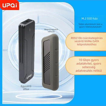 UPQI NVMe M.2 külső SSD-ház kettős protokollal, USB 3.2 Type-C, alumínium ötvözet, modell S-N0C2/3