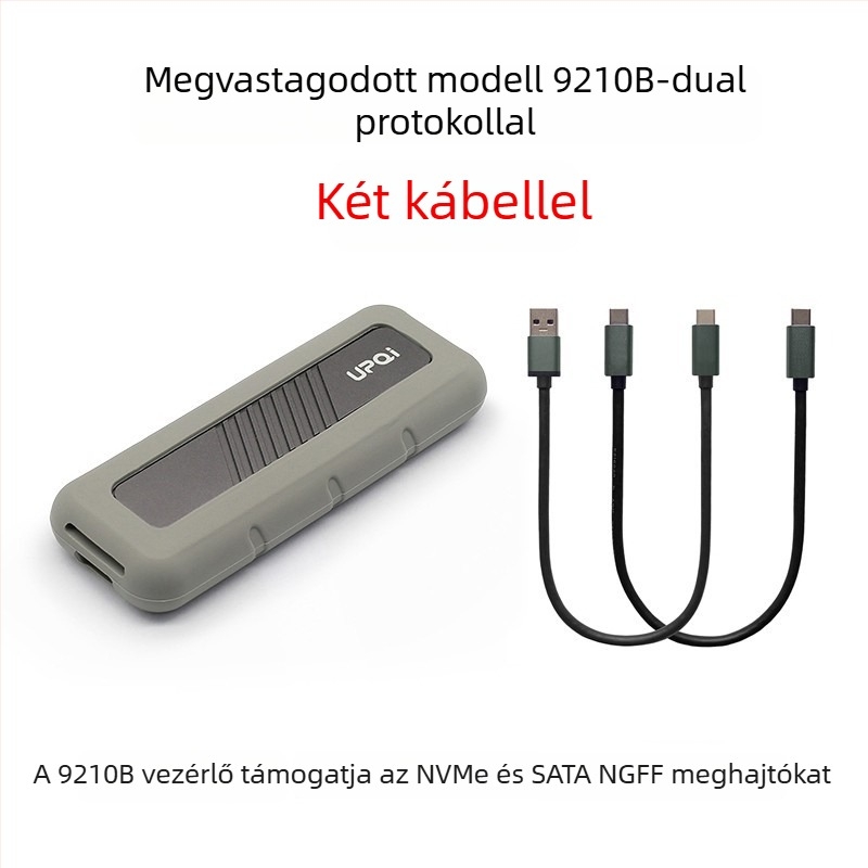 UPQI NVMe M.2 külső SSD-ház kettős protokollal, USB 3.2 Type-C, alumínium ötvözet, modell S-N0C2/3