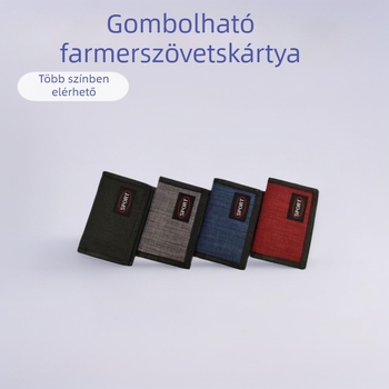 Denim háromrészes pénztárca cipzáras érmetárcával; poliészter bélés; lélegző, vízálló, antibakteriális, kopásálló