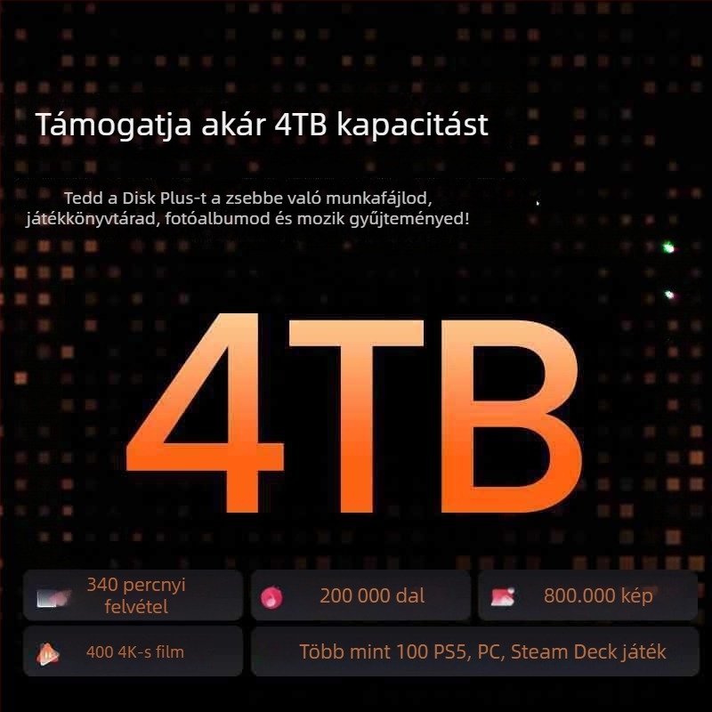 SD002 Alumínium‑ötvözetű merevlemez-ház aktív hűtéssel, 4TB kapacitás, 10Gbps átviteli sebesség