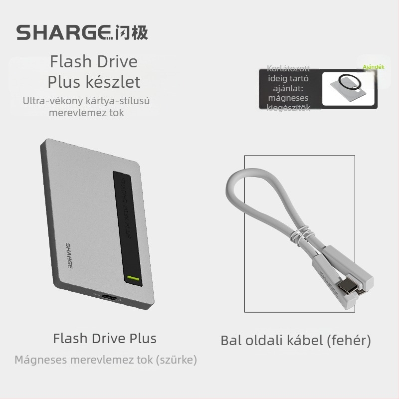SD002 Alumínium‑ötvözetű merevlemez-ház aktív hűtéssel, 4TB kapacitás, 10Gbps átviteli sebesség