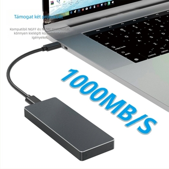 M.2 NVMe SSD tárolóház, USB 3.1/3.0, alumínium ötvözet, CZL-4NU31, támogatja akár 2 TB-ot, átviteli sebesség 10 Gbps-ig
