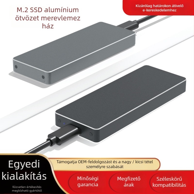 M.2 NVMe SSD tárolóház, USB 3.1/3.0, alumínium ötvözet, CZL-4NU31, támogatja akár 2 TB-ot, átviteli sebesség 10 Gbps-ig