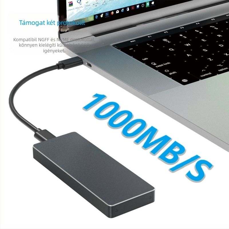M.2 NVMe SSD tárolóház, USB 3.1/3.0, alumínium ötvözet, CZL-4NU31, támogatja akár 2 TB-ot, átviteli sebesség 10 Gbps-ig