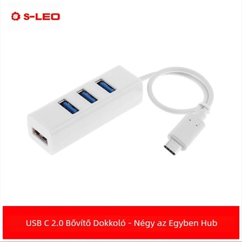 USB-C dokkoló állomás 4 USB 2.0 porttal (Model 403, tápellátás USB-n keresztül, Type-C interfész)