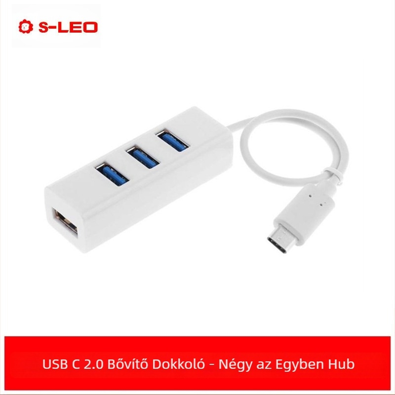 USB-C dokkoló állomás 4 USB 2.0 porttal (Model 403, tápellátás USB-n keresztül, Type-C interfész)
