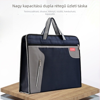 Seven Feathers Vászon dokumentumtáska fogantyúval, dupla cipzárral, 350 g