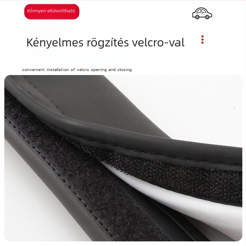 Biztonsági öv vállvédő — rombusz mintás domborítás, Ultrafilm bőr, lélegző, 60 g, praktikus autó kiegészítő