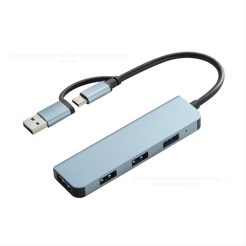Type-C bővítő dokk 1–5 hubbal és kártyaolvasóval, USB-C interfész, 5GB átviteli sebesség