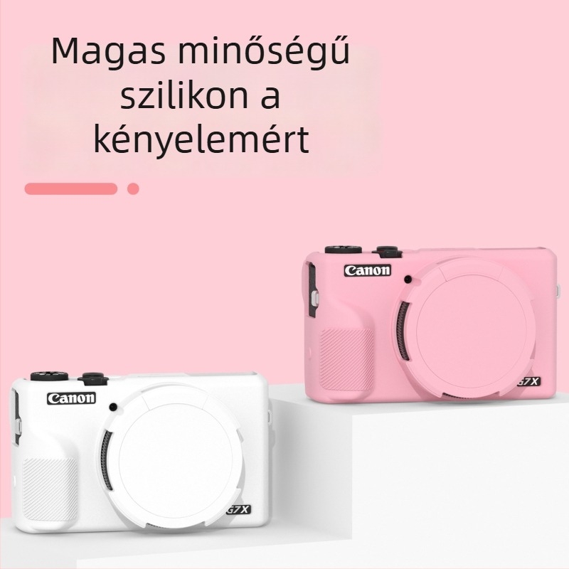 Canon G7X III-hoz szilikon védőtok – Runzhe puha héj, karcálló és ütésálló, tartalmaz szilikontokot és kamerafedél
