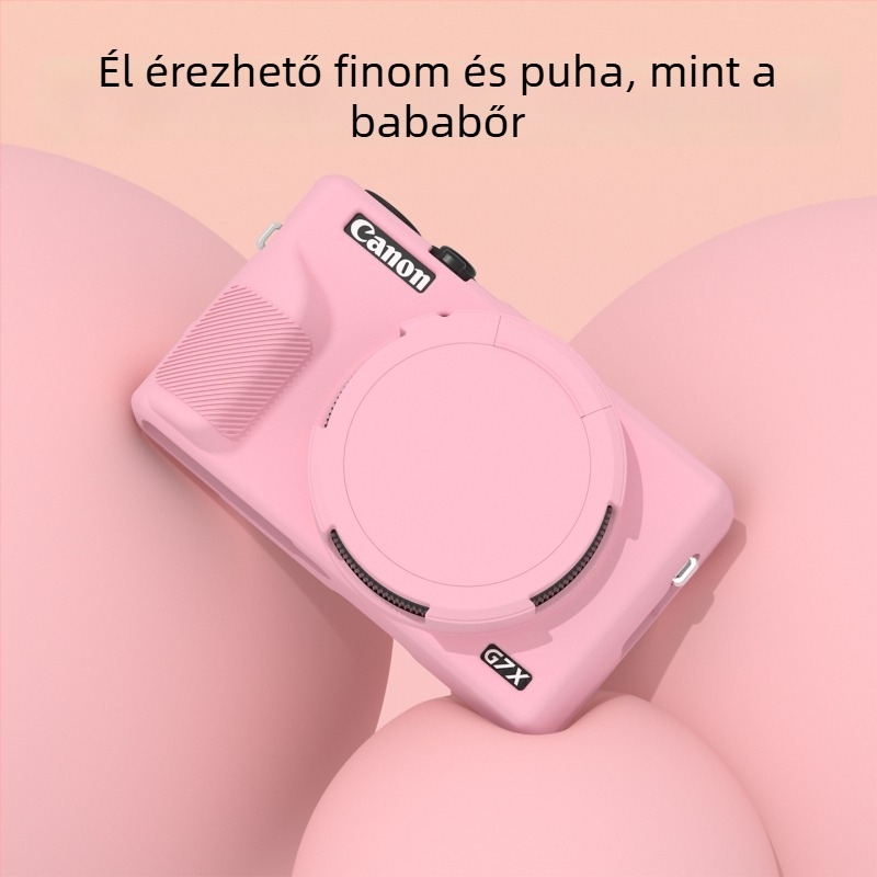 Canon G7X III-hoz szilikon védőtok – Runzhe puha héj, karcálló és ütésálló, tartalmaz szilikontokot és kamerafedél