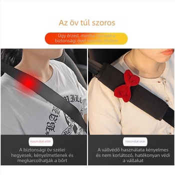 Autóöv vállpárna, masni dizájn, nőies stílus, belső autó kiegészítő (Márka: Egyéb; Feldolgozás és testreszabás: Nincs)