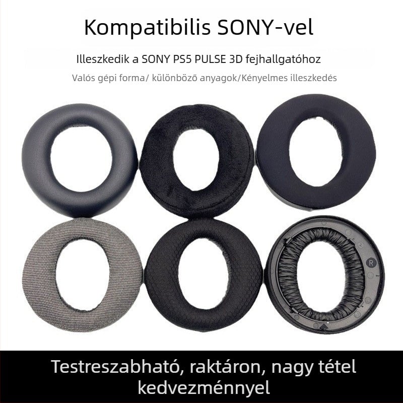Sony PS5 PULSE 3D fülvédő bőrtok; anyagok: proteín bőr, flanel, háló, gél; 2 darabos készlet; mintára szabható egyénre szabás; 7 napos visszaküldés ok nélkül