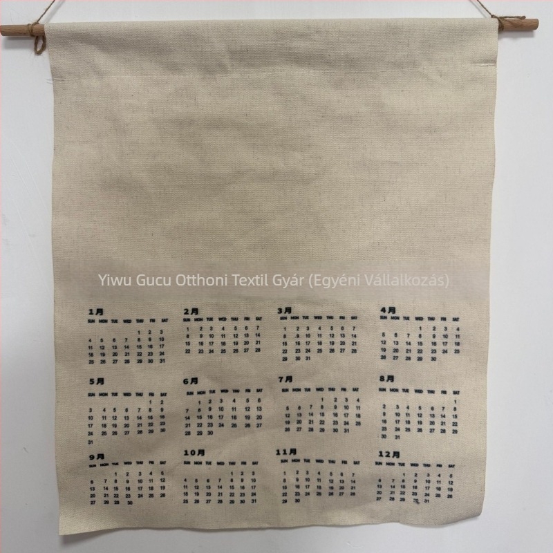 2026 Növényi festéssel készült naptár goblen, vászon és rövid plüss, 100% poliészter, digitális hőtranszfer nyomtatás, modern minimalista stílus, téglalap alakú