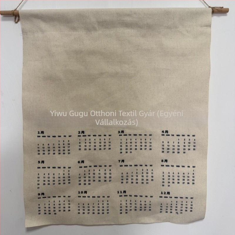 2026 Növényi festéssel készült naptár goblen, vászon és rövid plüss, 100% poliészter, digitális hőtranszfer nyomtatás, modern minimalista stílus, téglalap alakú