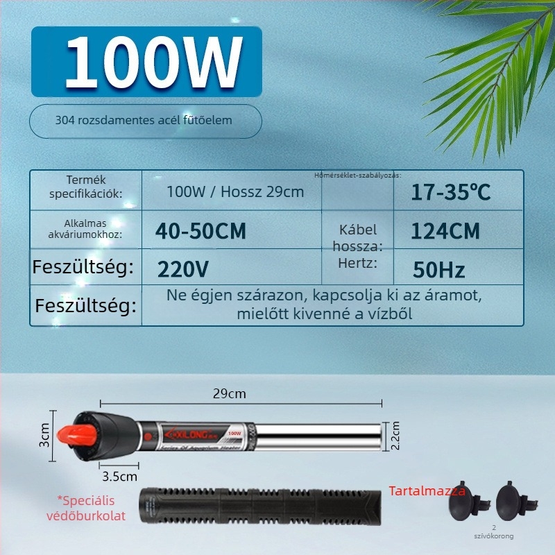 Akvarisztikus fűtőkar – mini, ultra rövid, automata hőmérséklet-szabályozás, robbanásbiztos, márka Unique, teljesítmény: más, anyag: más