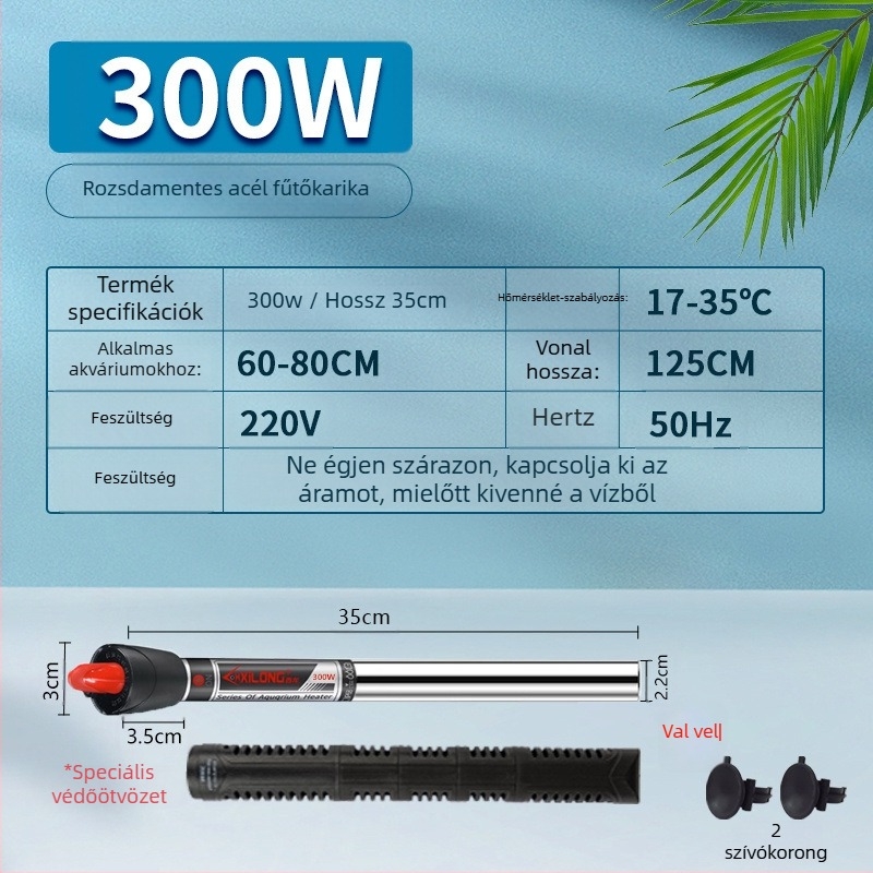 Akvarisztikus fűtőkar – mini, ultra rövid, automata hőmérséklet-szabályozás, robbanásbiztos, márka Unique, teljesítmény: más, anyag: más
