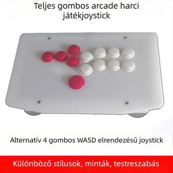 Teljes gombos arcade harci joystick PC-hez – USB interfész, akril panel, modell WADS, 1.3 kg