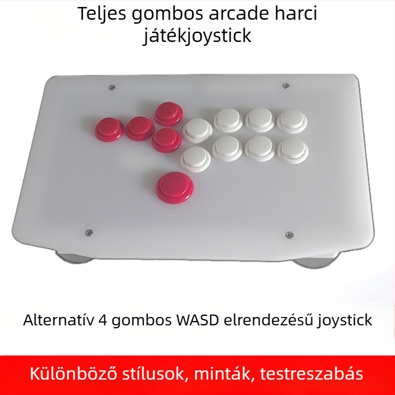 Teljes gombos arcade harci joystick PC-hez – USB interfész, akril panel, modell WADS, 1.3 kg