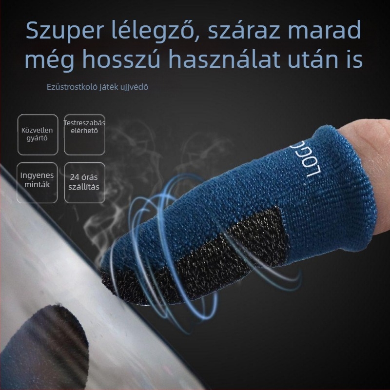 Lingxi ezüstszálas kettős ujjvédők játékokhoz – légáteresztő, ultra vékony, érintőképernyő-kompatibilis mobil játékokhoz