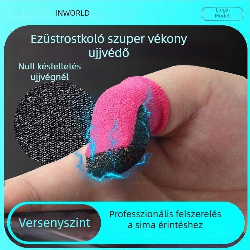 Lingxi ezüstszálas kettős ujjvédők játékokhoz – légáteresztő, ultra vékony, érintőképernyő-kompatibilis mobil játékokhoz