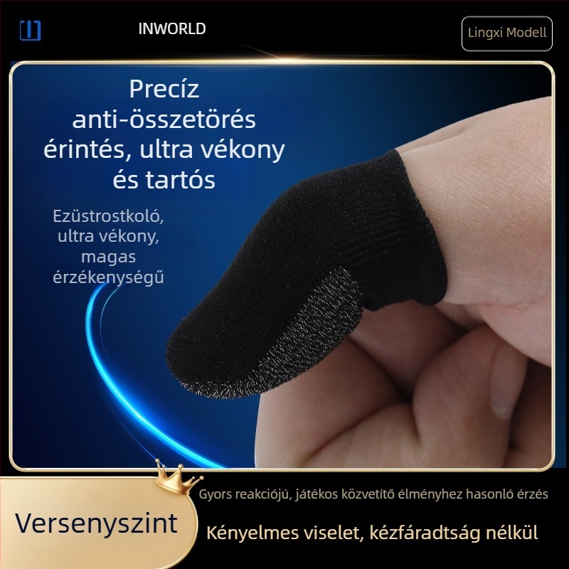 Lingxi ezüstszálas kettős ujjvédők játékokhoz – légáteresztő, ultra vékony, érintőképernyő-kompatibilis mobil játékokhoz