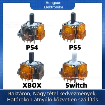 PS5‑TMR Hall-szenzoros rocker; karbon-film rocker PS4/Xbox One-hoz; 3D vezérlőkar