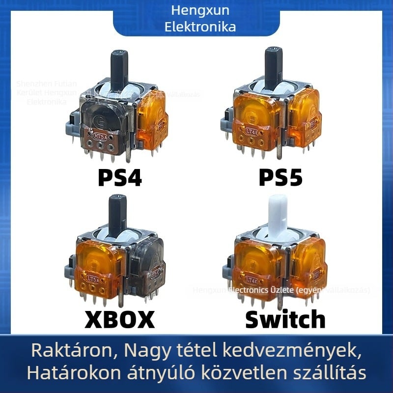PS5‑TMR Hall-szenzoros rocker; karbon-film rocker PS4/Xbox One-hoz; 3D vezérlőkar
