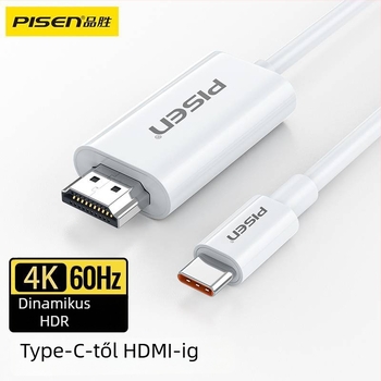 Pinsheng Type-C videókábel mobiltelefonhoz 4K kijelzőhöz DP adapterrel és HDMI konverterrel
