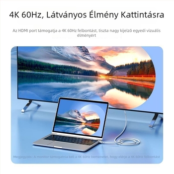 Pinsheng Type-C videókábel mobiltelefonhoz 4K kijelzőhöz DP adapterrel és HDMI konverterrel