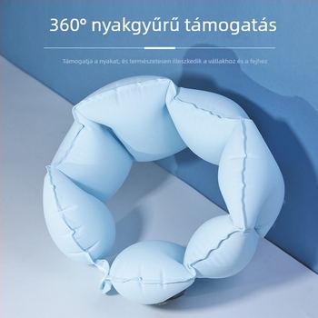 Felfújható U-alakú utazó párna – töltet: levegő, anyaga: Ice Silk, textil, stílus: modern minimalista