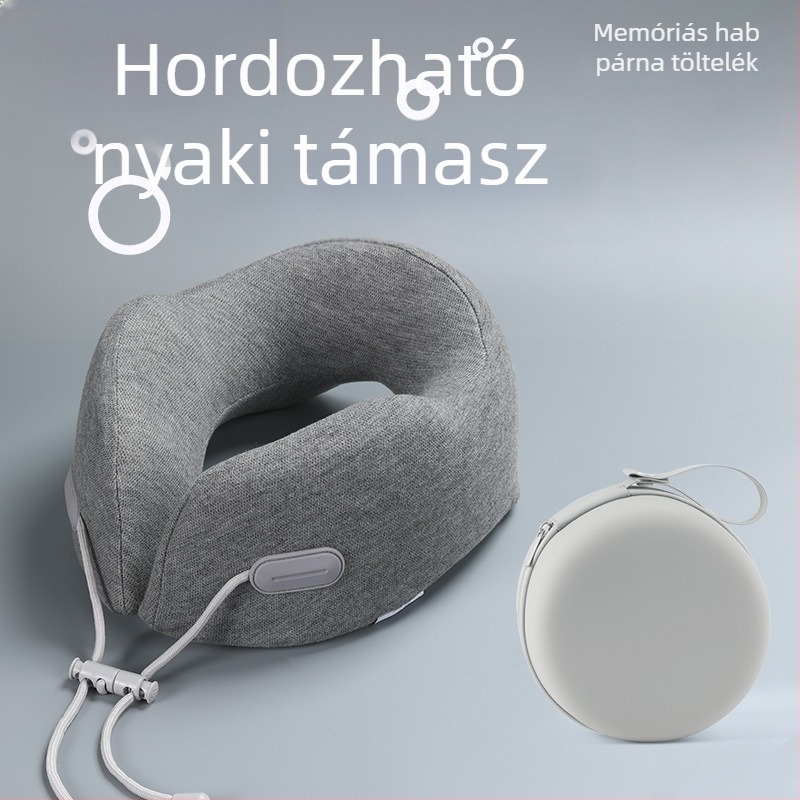 U-alakú memóriahabos nyakpárna, hűsítő kényelem utazáshoz, irodai nyakpárna, repülőgép nyakpárna logóval