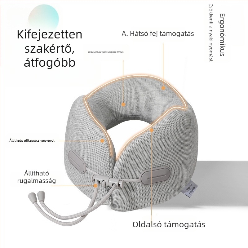 U-alakú memóriahabos nyakpárna, hűsítő kényelem utazáshoz, irodai nyakpárna, repülőgép nyakpárna logóval