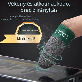 Ultra vékony ujjsapka játékokhoz – 24‑pin ezüst rost, lélegző arany selyem anyag, mobilos játékokhoz