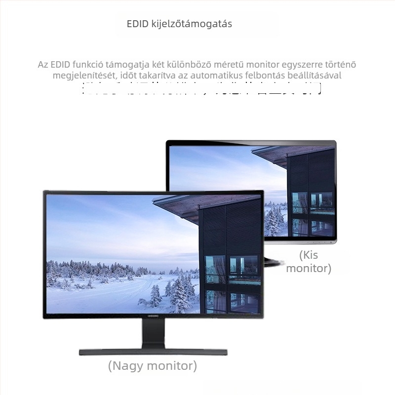HDMI-VGA hibrid kapcsoló audióval számítógép-monitorok, TV-k és projektorok számára; VGA 25 m-ig, HDMI 15 m-ig
