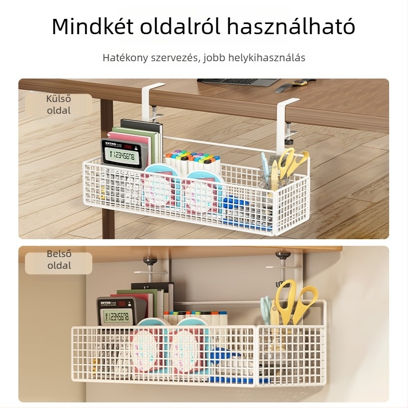 Asztal alatti kábel rendező, fúrás nélkül (Anyag: vas; Stílus: kreativitás; Kiadás: 2017 télen; Tárolási helyszínek: asztal, hálószoba, nappali)